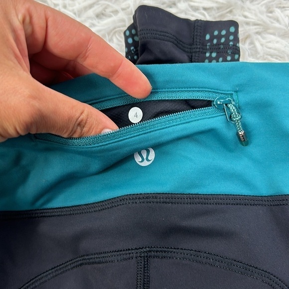 🔥$SALE$🔥 Lululemon Speed Tight IV *Lights Out Black / Forage Teal - Picture 6 of 6